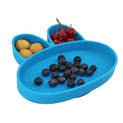 China Temperature Resistant Silicone Handle Dish , Suction Dish For Toddlers , Baby Divided Dishes for sale