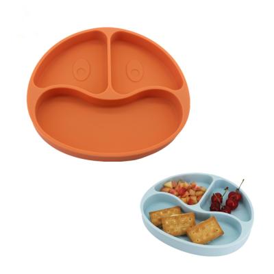 China Food Grade Temperature Resistant BPA Free Divided Children Feeding Set Baby Silicone Suction Dish for sale