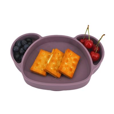 China Hot Selling Temperature Resistant 100% Food Grade Safety Suction Silicone Bear Bowls For Toddler for sale