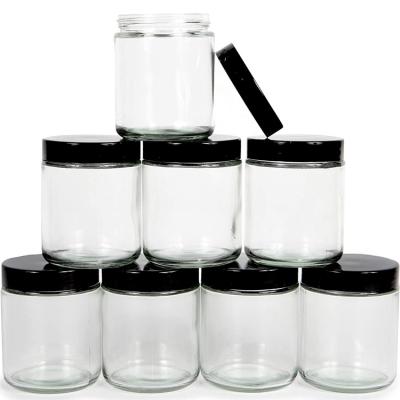 China 50ml 180ml 300ml Refillable Storage Glass Canning Jar with Crown Lid for Food Honey Jam Hot Chili Sauce for sale