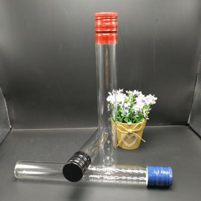 China 100ML Beverage Tubular Wine Bottle Glass Wine Bottle Test Tubular Wine In Tube With Cap for sale