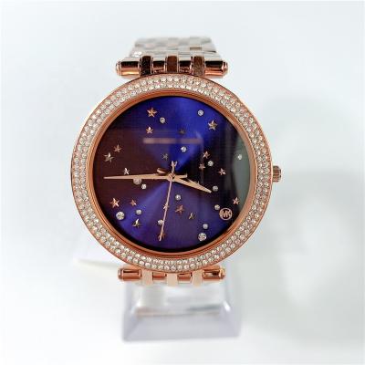 China Original Mk Crystal High Quality Chronograph Women's Quartz Watch With Stainless Steel Strap for sale