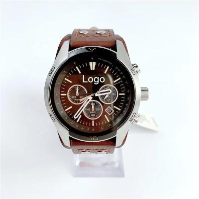 China Good Quality Chronograph Designer FS Leather Stainless Steel Multifunctional Waterproof Men's Quartz Wrist Watch for sale