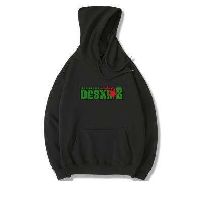 China Oversized Fire Street Wear Anti-wrinkle Digital Warm Print Black Loose Hoodies for sale