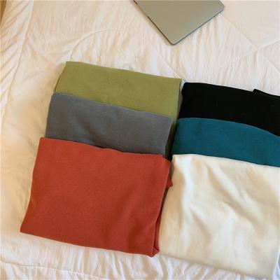 China Anti-Wrinkle Multicolor 100% Cotton Plain Fleece Men's T-Shirts Long Sleeve Basic Oversized T-shirt for sale