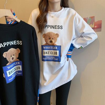 China New Long Sleeve T-shirt Women's Fashion Personalized Printed T-shirt Casual Short Dress Sleeve Based Shirt for sale