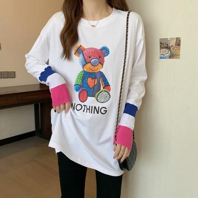 China Viable Wholesale Hot Dirty Velvet Round Neck Long Sleeve T-shirt Women's Long Sleeve Based Shirt for sale