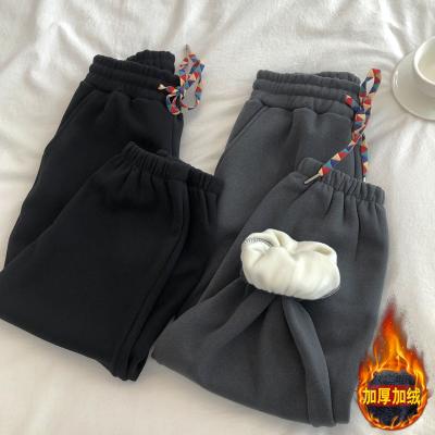 China New Winter Plush Long Lasting Sweatpants Womens Warm Casual Foot Binding And Closing Pants Running for sale