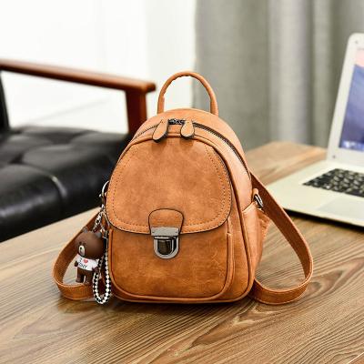 China Bag Fashion Single Shoulder Small Backpack Women's Retro Soft Backpack Women's Single Messenger Travel Bag for sale