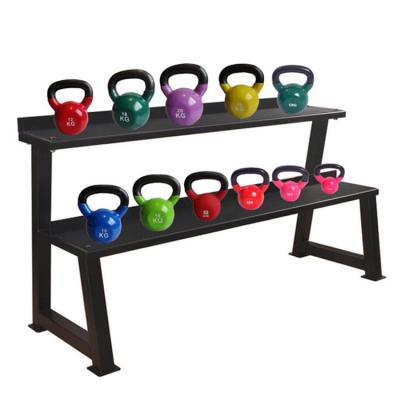 China Modern Factory Wholesale Fitness Equipment Metal Two Layers Dumbbells / Kettlebells Rack With Best Price for sale