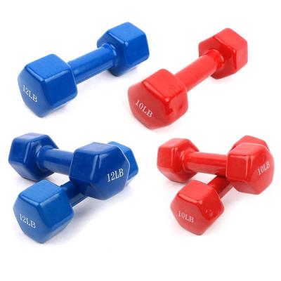 China Sponge Type Equipment Logo Neoprene Gold Vinyl Dumbbells Custom Fitness Dumbbell Factory Supply Fitness Gym For Women Hex PVC Dumbbell For Sale for sale