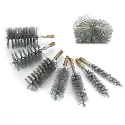 China Electric Drill Custom Cylindrical Industrial Inner Hole Stainless Steel Wire Brush Pipe Cleaning Polishing Polishing Deburring for sale