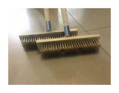 China Bathroom Steel Wire Floor Sealer Cleaning And Polishing Scrubber Brush With Long Handle for sale