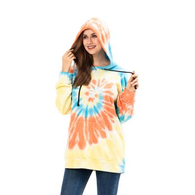 China Breathable Tie Dye Hoodie Pullover For Women for sale