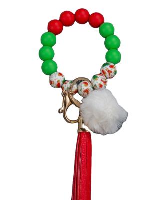 China 2021 Hot Selling Christmas Silicone Factory Price Main Chain Bracelet With Tassel In Stock for sale