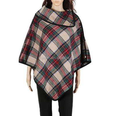 China Viable Wholesale Plaid Ladies Ponchos for sale