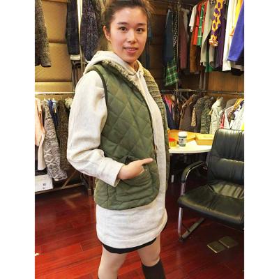 China 2019 Sustainable Women Winter Reversible Sherpa Lined Quilted Hoodie With Pocket for sale