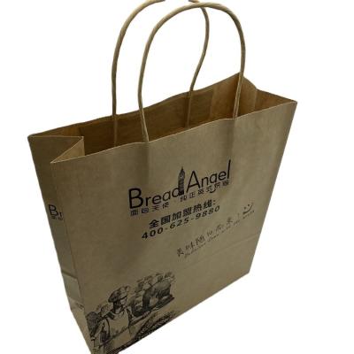 China Recycled Materials Wholesale Cheap Kraft Paper Bags With Handles for sale