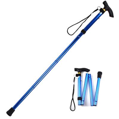 China 6061 aluminum alloy folding and lightweight aluminum walking stick cane with high quality for for sale