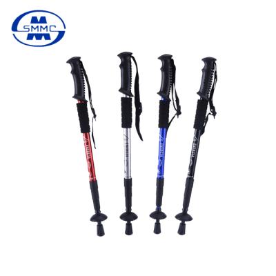 China PVC Best Quality 4 Section Strong Hiking Stick Aluminum Trekking Pole for sale