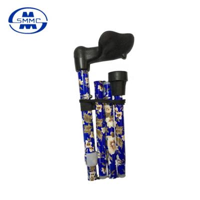 China Colorful Printed Adjustable Folding PVC Aluminum Cane Walking Stick for sale