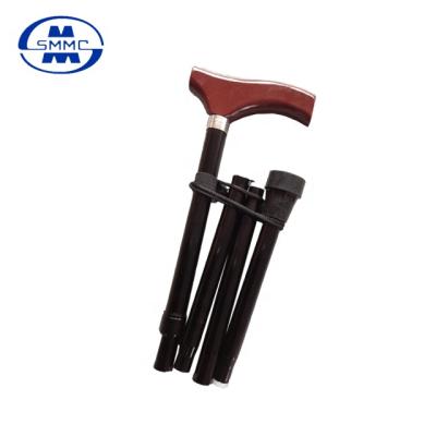 China Wooden comfortable wooden handle foldable walking stick for old for sale