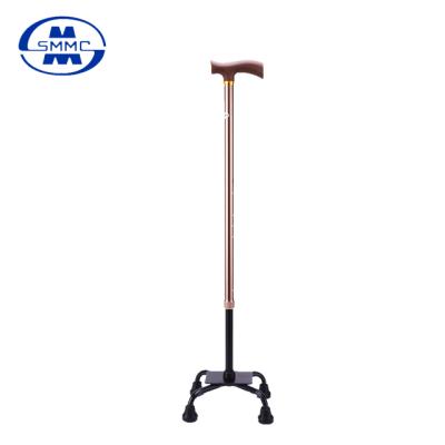 China Aluminum PVC Walking Stick Four Feet For Disabled And Old Man for sale