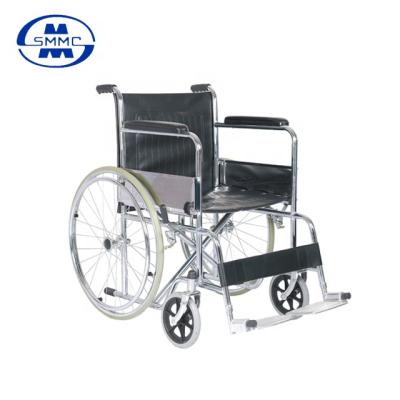 China Powder latest high quality foldable steel frame liner wheelchair for disability with cheap price for sale