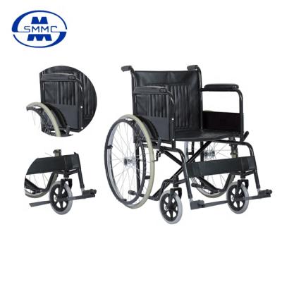 China Powder coated steel frame low price hot-selling wheelchair china factory direct cheap manual steel wheelchair for sale for sale