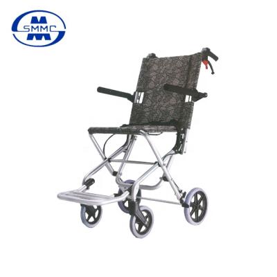 China Lightweight Aluminum Alloy Frame Transit Airport Folding Wheelchair for Children and Elderly for sale