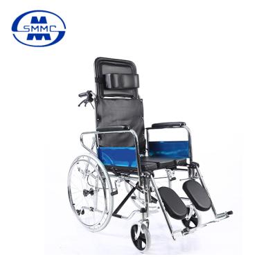 China Outdoor/Homecare/Hospital Wholesale And Retail Manufacturers For Sale Steel Folding Commode Manual Wheelchair With Bedpan for sale