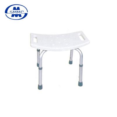 China Assuming Shower Height Adjustable Aluminum Shower Chair With Plastic Seat For Elderly And Disabled People for sale