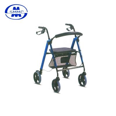 China Rollator Shopping Aluminum Frame Liquid Coated Lightweight Handbrake Luxury Folding Walker With Seat for sale