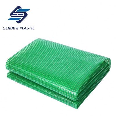 China Water Resistant Green Grid Dump Truck Mesh Airtight Printing Poly Tarpaulin Tarpaulin for sale