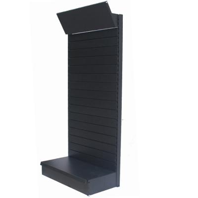 China Assemble Black Color Slat Wall Display Rack Hardware Tool Peg Display Rack Low MOQ Accessories for sale