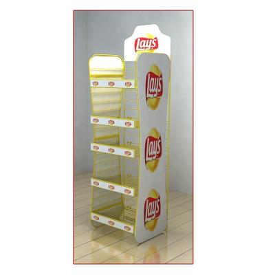 China Metal metal potato chips sanck wire locker floor display rack rack for sale for sale