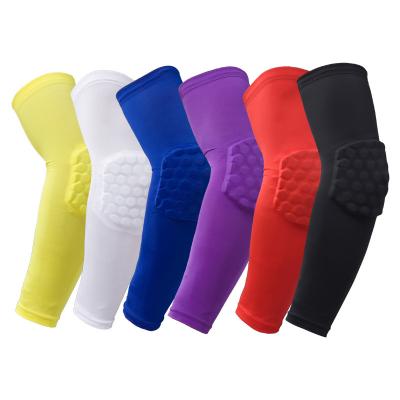 China Custom High Elastic Collision Resistance And High Elasticity Lycra Elbow Brace Honeycomb Compression Support Sleeve Basketball Elbow Pad for sale