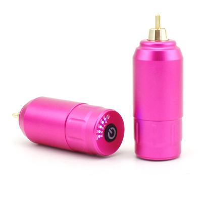 China Pink Permanent RCA Rechargeable Mini Wireless Tattoo Power Supply Battery Pack for sale