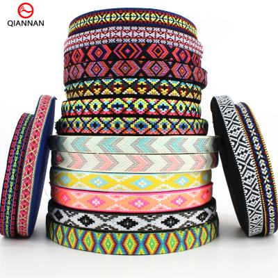 China Jacquard weave 1 inch 25 mm wide webbing national clothing ribbon jacquard style shoes hats textile home accessories decorative materials for sale