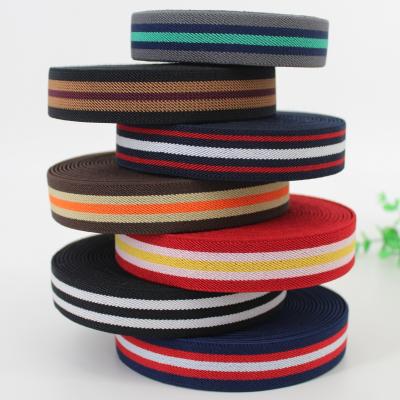 China 25mm Elastics Hang Elastic Waist Band 1 Inch Color Striped Elastic Waistband Pants Elastic Waistband Strap Accessories for sale