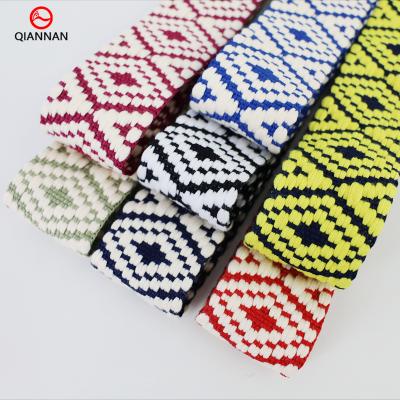 China Factory wholesale 38mm high toughness thick jacquard polyester cotton ribbon bags tie belt strap shoes and hats decorative accessories for sale