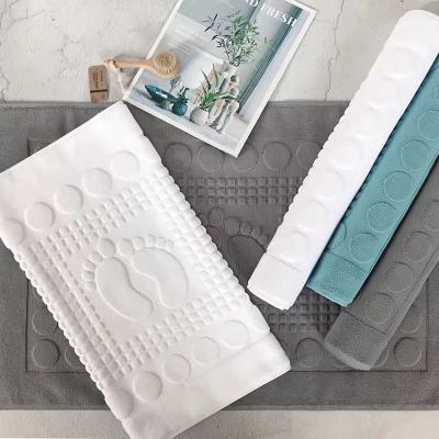 China Luxury Hot Selling Customized Cotton Bathroom Jacquard Bath Mat 100% Cotton Viable for sale