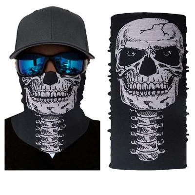 China Custom Skull Face Masks Ghost Neck Yoga 3D Tube Cooling Multifunctional Logo Magic Sport Biker Cooling Seamless Tubular Bandanas for sale