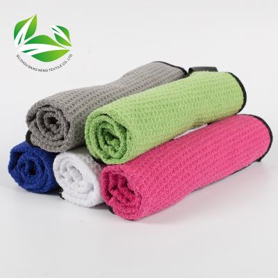 China Compressed Personalized Waffle Club Golf Embroidered Microfiber Sports Towel for sale