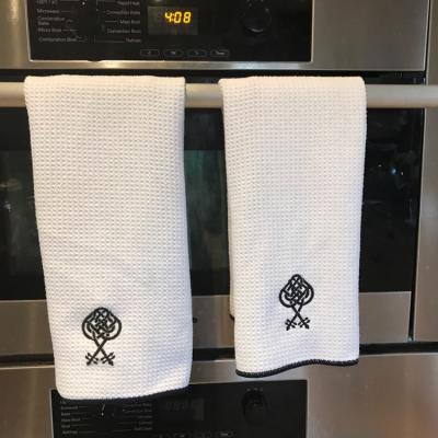 China Waffle Compressed Weave Towel Drying Kitchen Towels Dish Microfiber Wholesale White Hand Towel Good For Sublimation Printing for sale