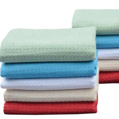 China Compressed Microfiber Waffle Cleaning Solid Color Kitchen Tea Dish Towel for sale