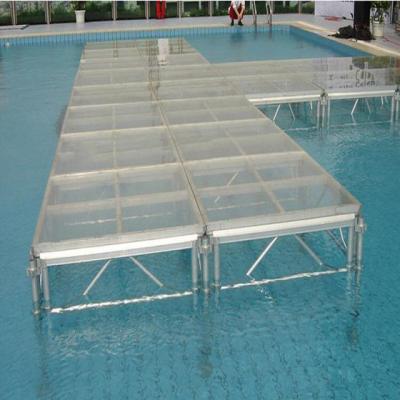 China Hot Sale Concert TUV Glass Stage / Acrylic Stage For Swimming Pool for sale