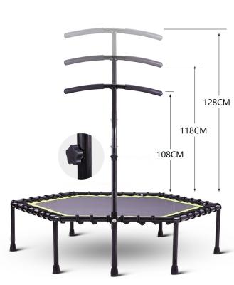 China Without Bar Protective Net Home Fitness Indoor Bungee Rebounder Jumping Cardio Trainer Workout Trampoline With Adjustable Handle for sale