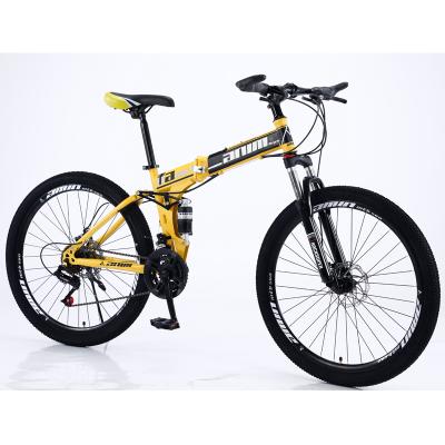 China Double Suspension Aluminum Alloy Folding 26 Inch 27 Speed ​​Disc Brake Mountain Bike Bicycle for sale