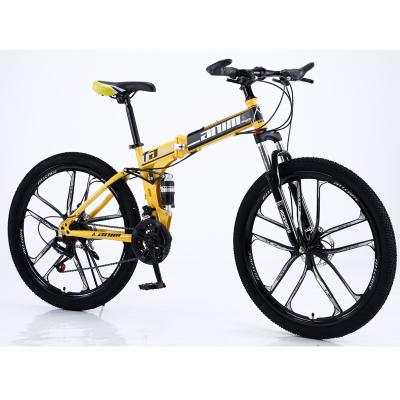 China Aluminum Alloy 26 Inch 26 Speed ​​Double Disc Brake Knife Wheel Folding Mountain Bike Bicycle Bicycle for sale